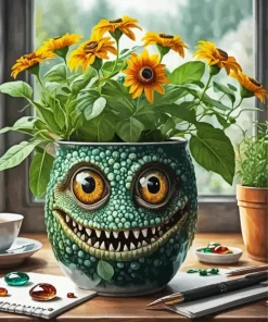 Flowerpot Art Diamond Painting