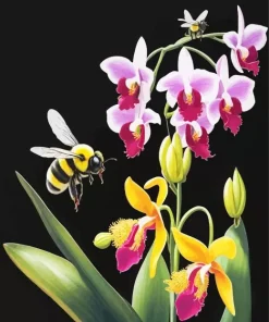 Flowers And Bees Diamond Painting