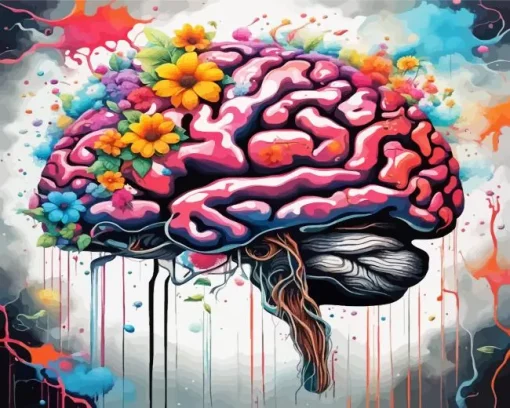 Flowers Brain Art Diamond Painting