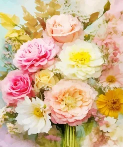 Flowers Yellow And Pink Art Diamond Painting