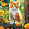 Fluffy Tabby Kitten Diamond Painting