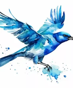 Flying Blue Bird Diamond Painting