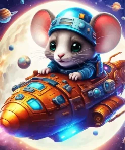 Flying Mouse Art Diamond Painting