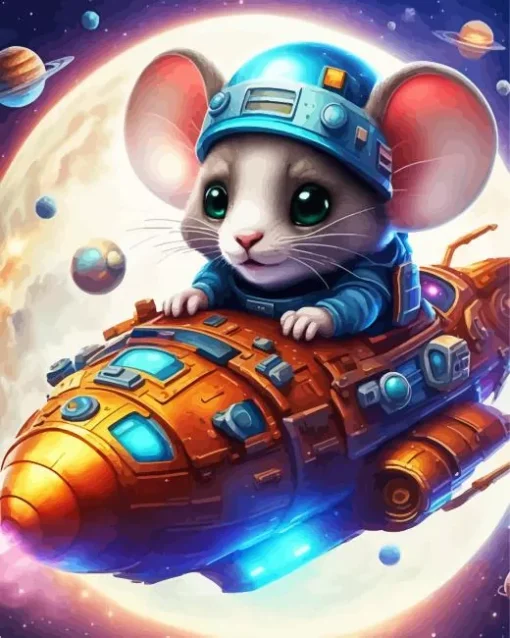 Flying Mouse Art Diamond Painting