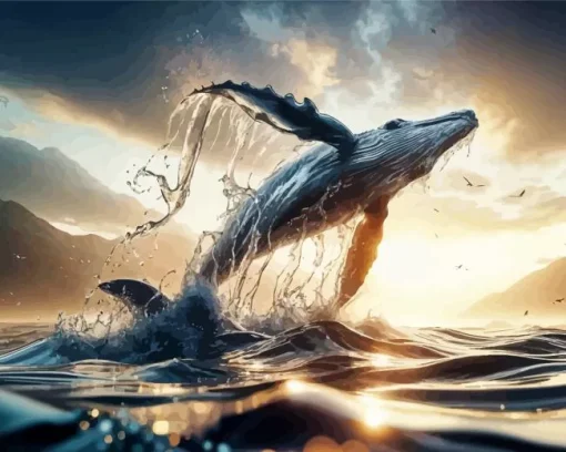 Flying Whale Art Diamond Painting
