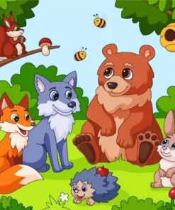 Forest Animals Art Diamond Painting