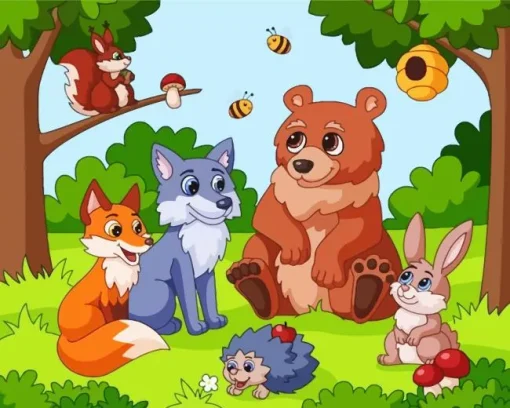 Forest Animals Art Diamond Painting