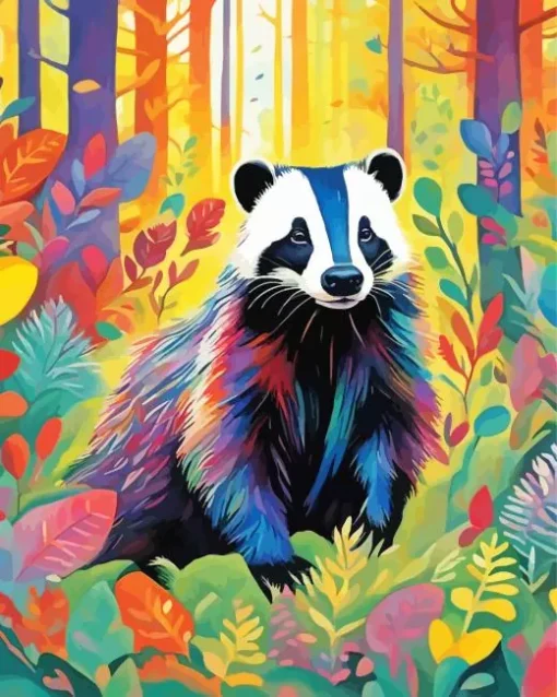 Forest Badger Animal Diamond Painting