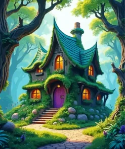 Forest House Art Diamond Painting