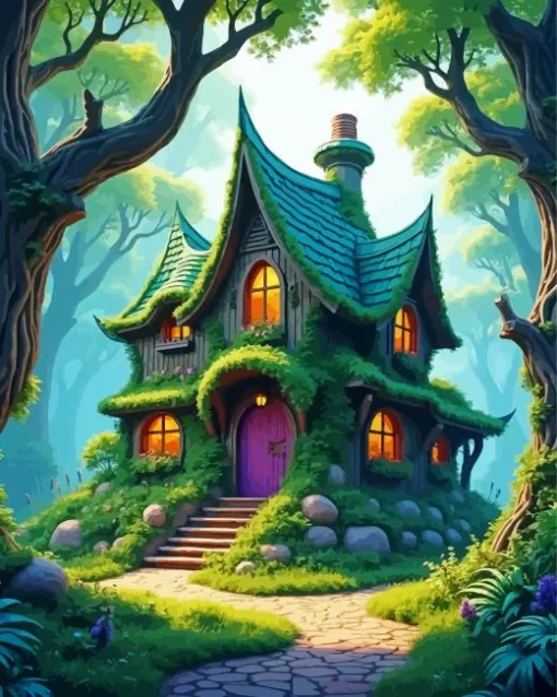 Forest House Art Diamond Painting