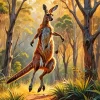 Forest Kangaroo Diamond Painting