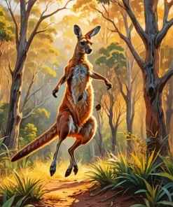 Forest Kangaroo Diamond Painting