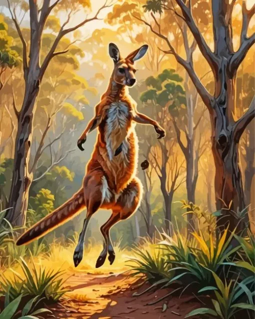 Forest Kangaroo Diamond Painting