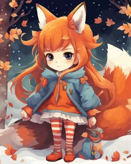 Fox Girl Art Diamond Painting