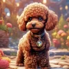 French Brown Poodle Diamond Painting