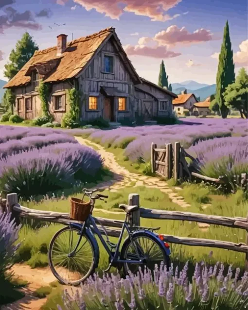 French Lavender House Diamond Painting