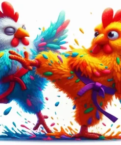 Funny Birds Fighting Diamond Painting