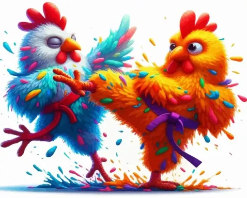Funny Birds Fighting Diamond Painting