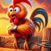 Funny Chicken With A Watch Diamond Painting
