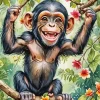 Funny Chimpanzee Art Diamond Painting