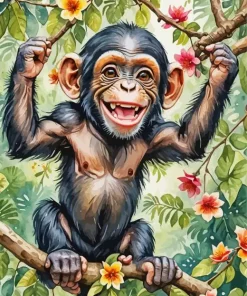 Funny Chimpanzee Art Diamond Painting