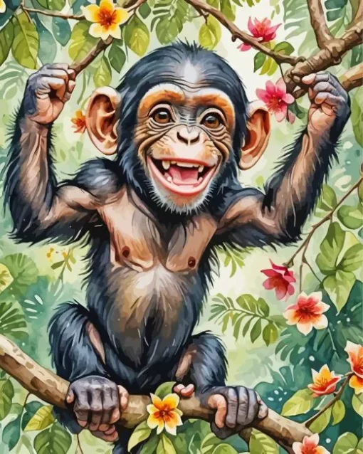 Funny Chimpanzee Art Diamond Painting