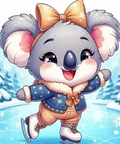 Funny Koala Skiing Diamond Painting