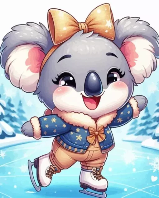 Funny Koala Skiing Diamond Painting