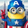 Funny Minion Captain America Diamond Painting