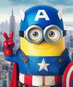 Funny Minion Captain America Diamond Painting