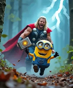 Funny Minion Thor Diamond Painting