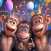 Funny Monkey Partying Diamond Painting
