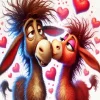 Funny Romantic Donkeys Diamond Painting