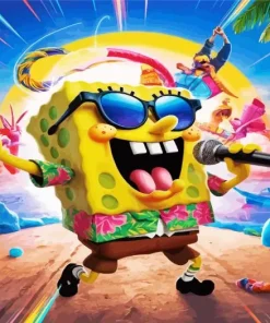 Funny Spongebob Singing Diamond Painting