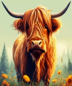 Furry Baby Cow Diamond Painting