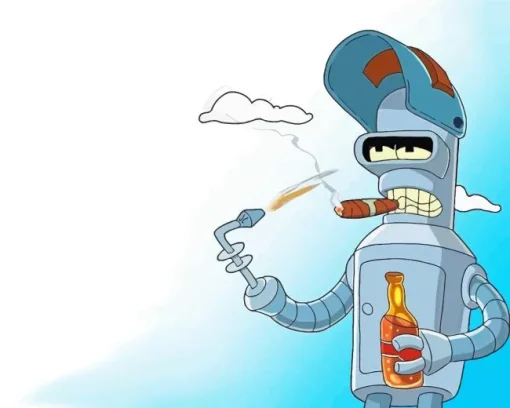 Futurama Bender Drinking Diamond Painting
