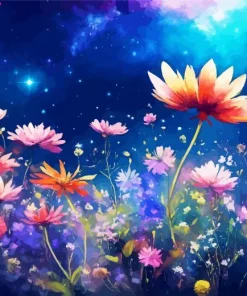Galaxy Flowers Magic Art Diamond Painting