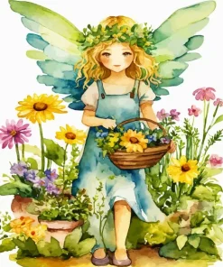 Garden Girl Flowers Art Diamond Painting
