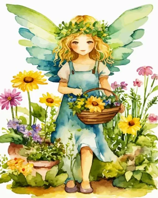 Garden Girl Flowers Art Diamond Painting