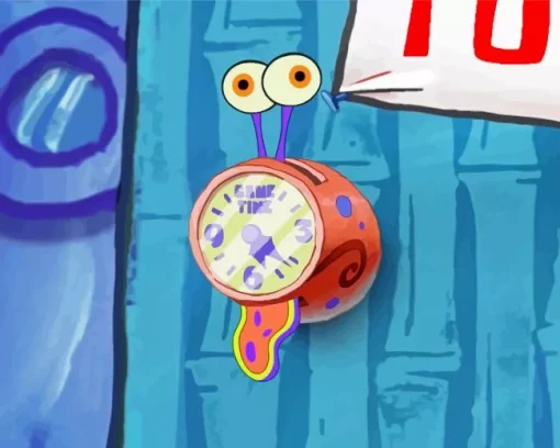 Gary The Snail Clock Art Diamond Painting