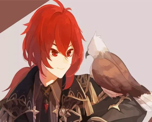 Genshin Redhead Diamond Painting