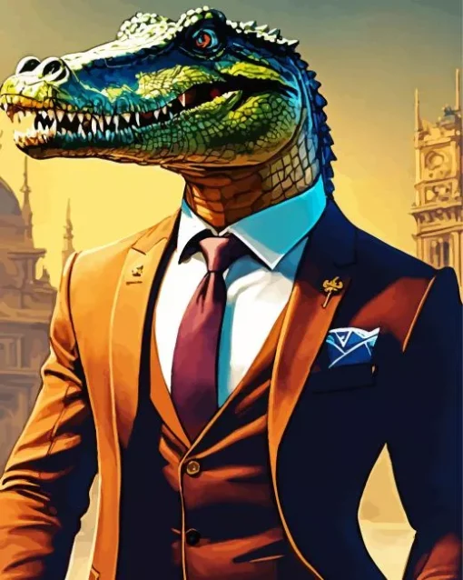 Gentleman Crocodile Animal Diamond Painting