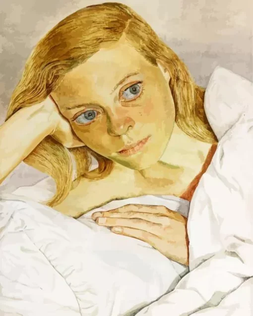 Girl In Bed By Lucian Freud Diamond Painting