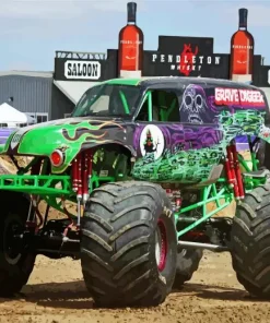 Grave Digger Truck Diamond Painting