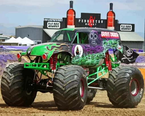 Grave Digger Truck Diamond Painting