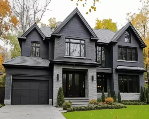 Grey House Diamond Painting