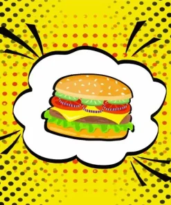 Hamburger Pop Art Diamond Painting