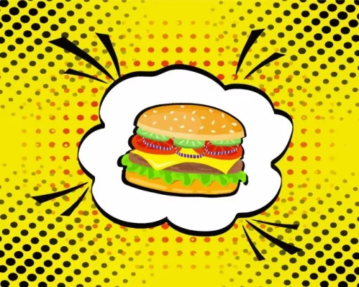 Hamburger Pop Art Diamond Painting
