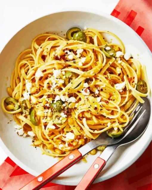 Italian Linguine Dish Diamond Painting