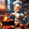 Kitten Cooking Diamond Painting